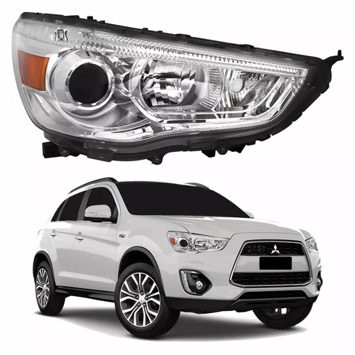 Farol Principal Mitsubishi Asx 2010 Até 2016 Máscara Cromada Lado Direito Passageiro
