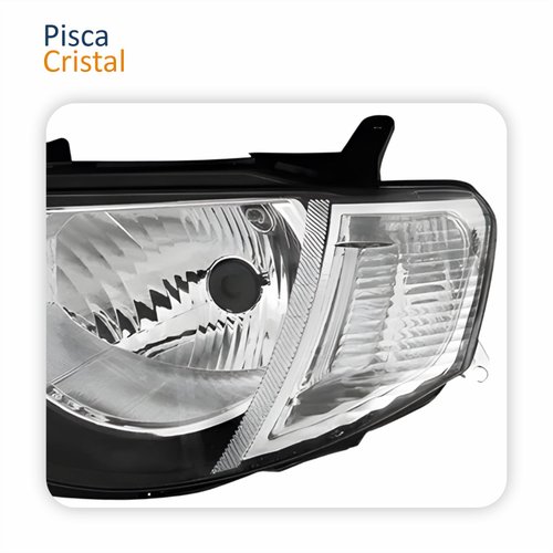 Farol Principal Mitsubishi L200 Triton 2008 2009 2010 2011 2012 2013 2014 2015 2016 2017 Pisca Cristal Lado Esquerdo Motorista