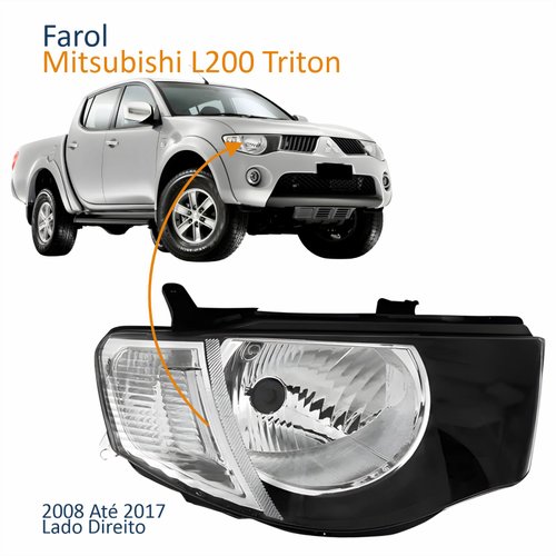 Farol Principal Mitsubishi L200 Triton 2008 Até 2017 Pisca Cristal Lado Direito Passageiro
