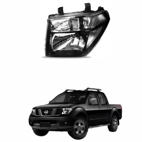 Farol Nissan Frontier 2008 Até 2016 Mascara Negra Lado Esquerdo Motorista