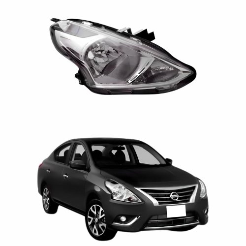 Farol Nissan Versa 2015 2016 2017 2018 2019 Mascara Cromada Lado Direito Passageiro Farol Nissan Versa 2015 2016 2017 2018 2019 Mascara Cromada Lado Direito Passageiro