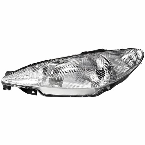 Farol Peugeot 206 1998 Até 2003 Lente Raiada Lado Esquerdo Motorista