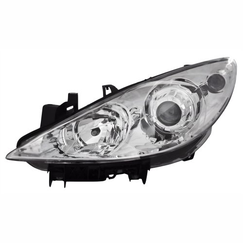 Farol Peugeot 307 2007 Até 2012 Manual Cromado Lado Esquerdo Motorista