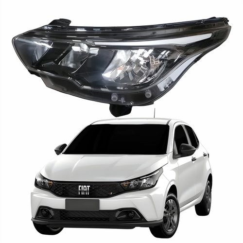 Farol Principal Fiat Argo 2024 2025 Máscara Negra Com Drl Lado Esquerdo Motorista