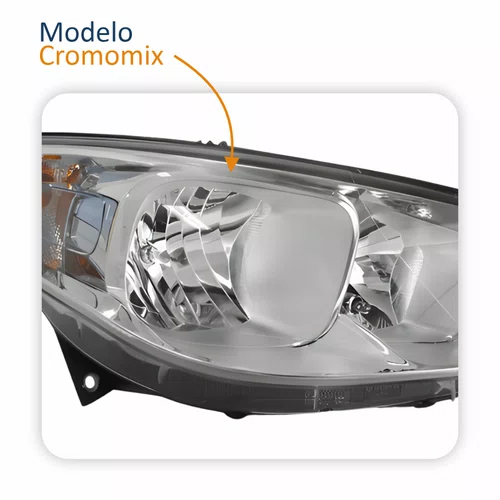 Farol Principal Fiat Grand Siena 2012 Até 2019 Cromomix Lado Direito Passageiro