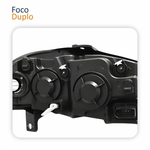 Farol Principal Fiat Siena 2008 Até 2012 Máscara Cromada Anel Negro Lado Esquerdo Motorista