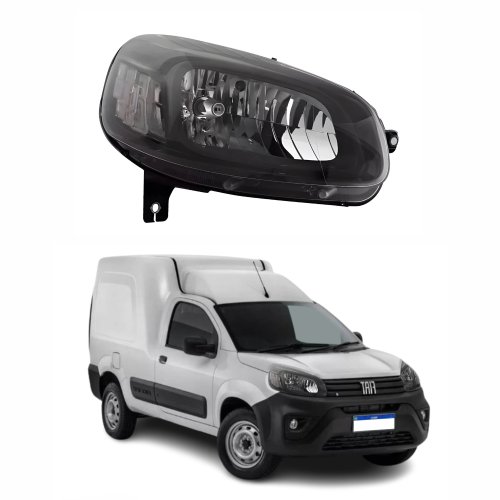 Farol Principal Fiat Uno Fiorino 2022 2023 Máscara Negra Lado Direito Motorista