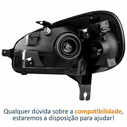 Farol Principal Fiat Uno Vivace 2015 Até 2021 Máscara Negra Lado Direito Passageiro