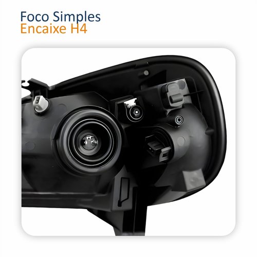Farol Principal Fiat Uno Vivace 2015 Até 2021 Máscara Negra Lado Direito Passageiro