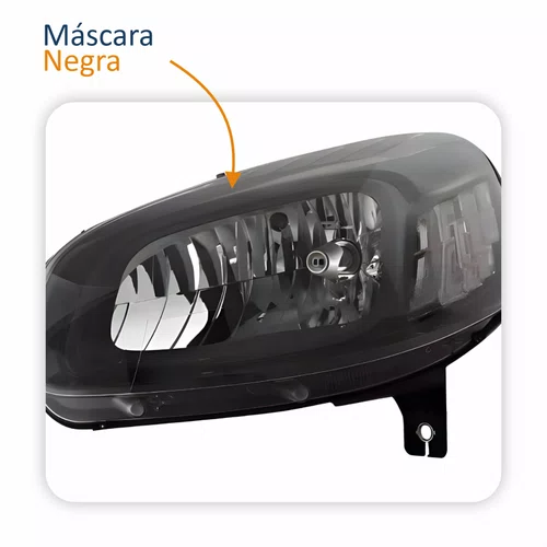 Farol Principal Fiat Uno Vivace 2015 Até 2021 Máscara Negra Lado Esquerdo Motorista