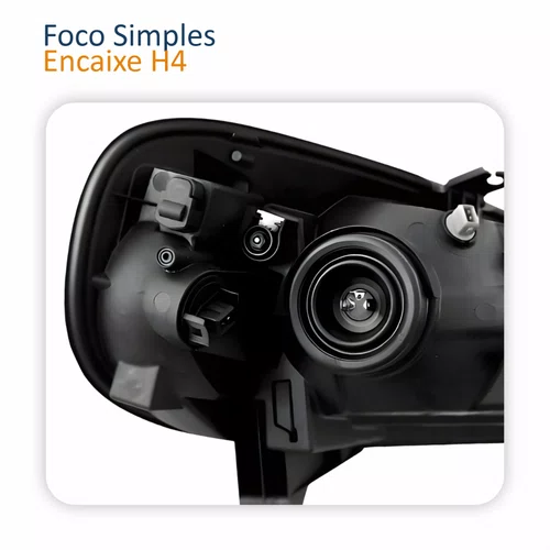 Farol Principal Fiat Uno Vivace 2015 Até 2021 Máscara Negra Lado Esquerdo Motorista