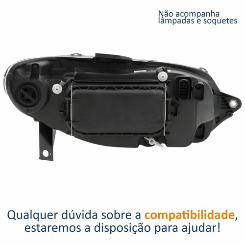 Farol Principal Fiat Weekend 2004 Até 2007 Máscara Cromada Anel Negro Lado Esquerdo Motorista