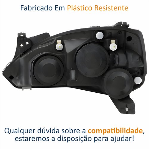 Farol Principal Chevrolet Montana 2003 2004 2005 2006 2007 2008 2009 2010 Original Pisca Raiado Máscara Cromada Lado Direito Passageiro