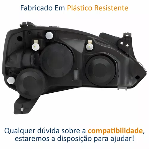 Farol Principal Gm Montana 2003 Até 2010 Pisca Raiado Máscara Cromada Lado Esquerdo Motorista