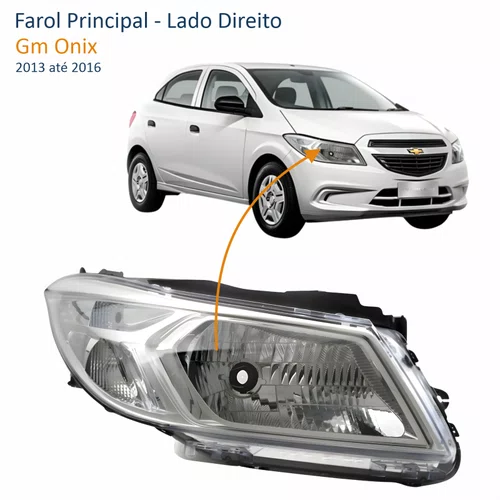 Farol Principal Gm Onix 2013 até 2016 Lado Direito Passageiro