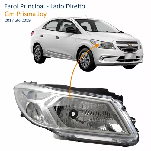 Farol Principal Gm Prisma Joy 2017 até 2019 Lado Direito Passageiro