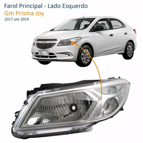 Farol Principal Gm Prisma Joy 2017 até 2019 Lado Esquerdo Motorista