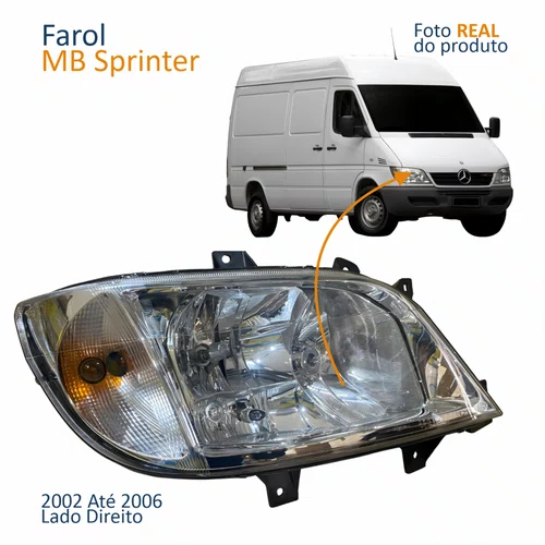 Farol Principal MB Sprinter 2002 2003 2004 2005 2006 Lado Direito Passageiro