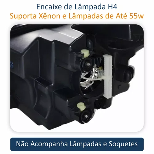 Farol Principal Nissan March 2015 Até 2019 Preto Com Cromado Lado Direito Passageiro