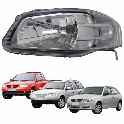 Farol Principal Vw Gol G4 2005 Até 2008 Parati G4 2005 Até 2012 Saveiro G4 2005 Até 2009 Original Arteb Máscara Cinza Lado Esquerdo Motorista