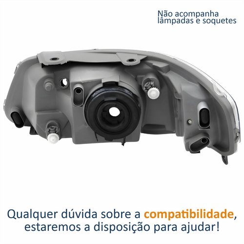 Farol Principal Vw Gol G4 2005 Até 2008 Máscara Cinza Lado Direito Passageiro
