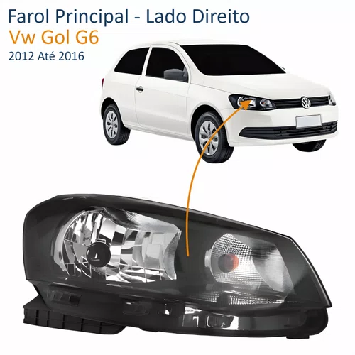 Farol Principal Vw Gol G6 2012 Até 2016 Foco Simples Lado Direito Passageiro