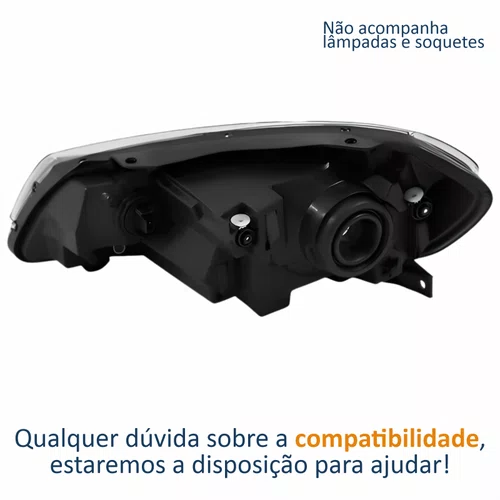 Farol Principal Vw Gol G7 2016 Até 2018 Foco Simples Friso Cromado Lado Direito Passageiro