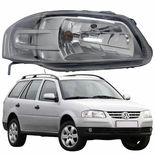Farol Principal Vw Parati G4 2005 Até 2012 Máscara Cinza Lado Direito Passageiro