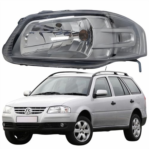 Farol Principal Vw Parati G4 2005 Até 2012 Máscara Cinza Lado Esquerdo Motorista