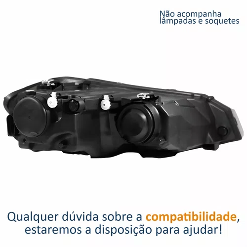 Farol Principal Vw Polo Virtus 2018 2019 2020 2021 2022 Máscara Negra Lado Esquerdo Motorista