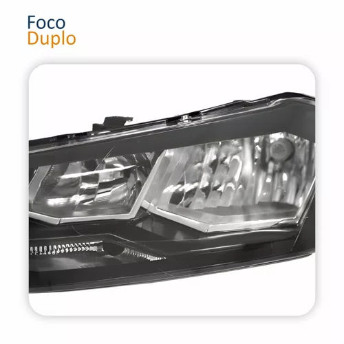 Farol Principal Vw Polo Virtus 2018 2019 2020 2021 2022 Máscara Negra Lado Esquerdo Motorista