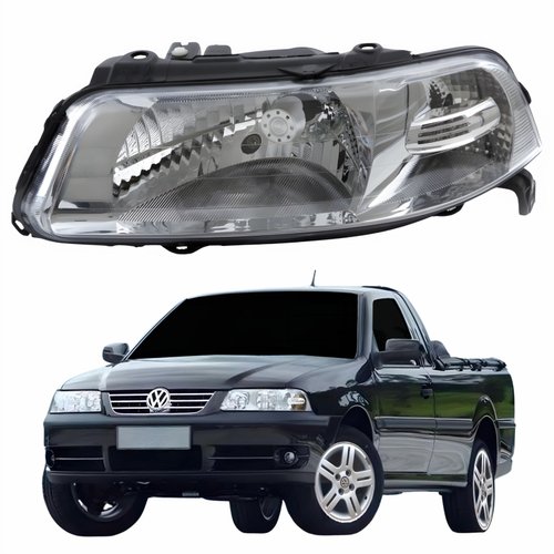 Farol Principal Volkswagen Saveiro 1999 2000 2001 2002 2003 2004 2005 Original Lado Esquerdo Motorista