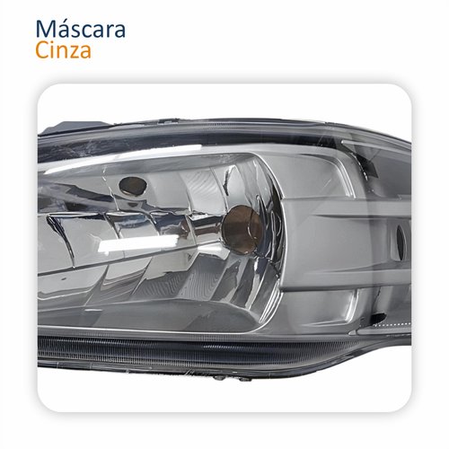 Farol Principal Volkswagen Saveiro G4 2005 2006 2007 2008 2009 Original Máscara Cinza Lado Esquerdo Motorista