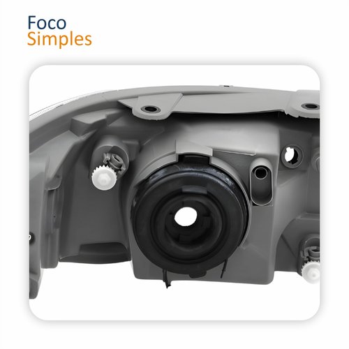Farol Principal Volkswagen Saveiro G4 2005 2006 2007 2008 2009 Original Máscara Cinza Lado Esquerdo Motorista