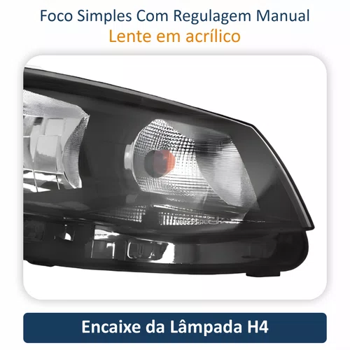 Farol Principal Volkswagen Saveiro G6 2013 2014 2015 2016 Foco Simples Lado Direito Passageiro