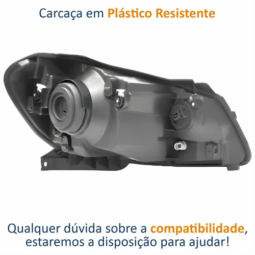 Farol Principal Vw Saveiro G6 2013 Até 2016 Foco Simples Lado Esquerdo Motorista