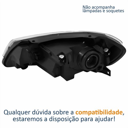 Farol Principal Volkswagen Saveiro G7 2018 2019 2020 Foco Simples Friso Cromado Lado Direito Passageiro