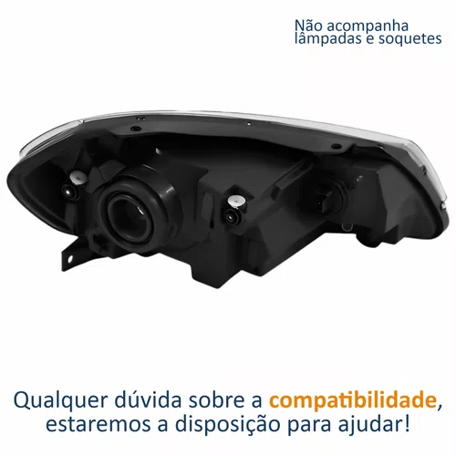 Farol Principal Vw Voyage G7 2017 2018 Foco Simples Friso Cromado Lado Esquerdo Motorista