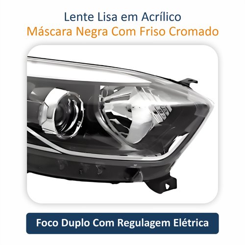 Farol Renault Captur 2017 Até 2021 TYC Com Friso Cromado Lado Direito Passageiro