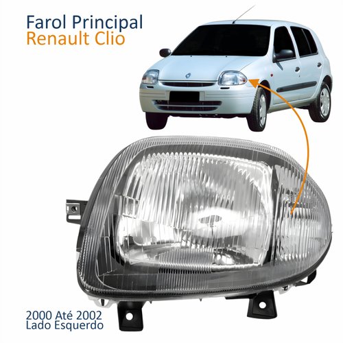 Farol Renault Clio 2000 2001 2002 Manual Lado Esquerdo Motorista