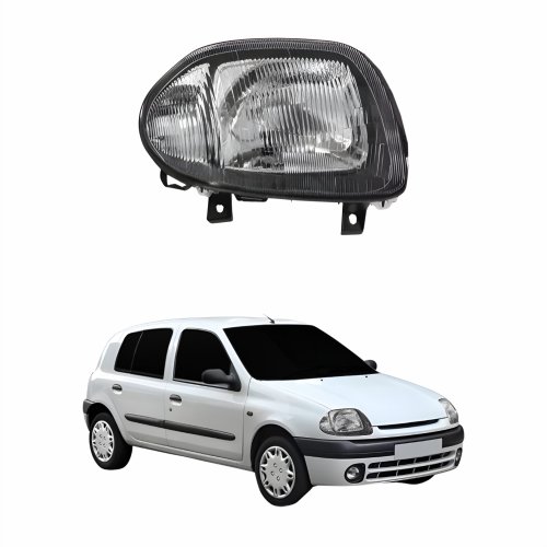 Farol Renault Clio 1999 2000 2001 2002 Máscara Negra Lado Direito Passageiro