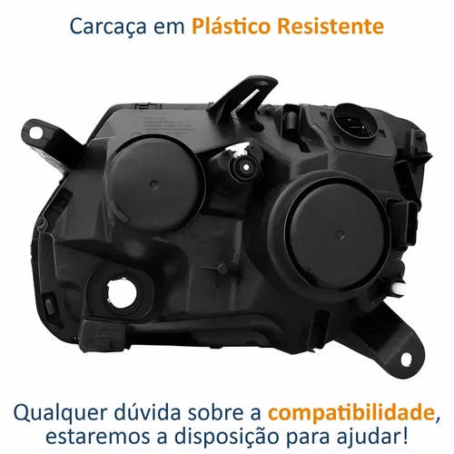 Farol Renault Duster 2015 Até 2020 Máscara Negra Lado Direito Passageiro