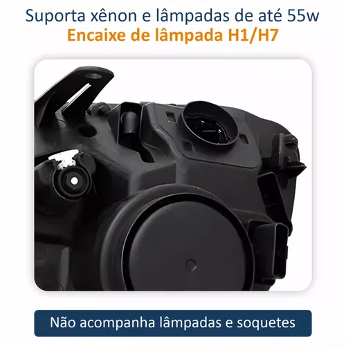 Farol Renault Duster 2015 Até 2020 Máscara Negra Lado Direito Passageiro