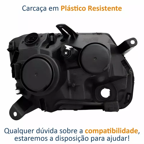 Farol Renault Duster 2015 Até 2020 Máscara Negra Lado Esquerdo Motorista