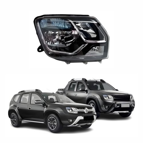 Farol Renault Duster Oroch 2015 Até 2019 Cúpula Azul Lado Direito Passageiro