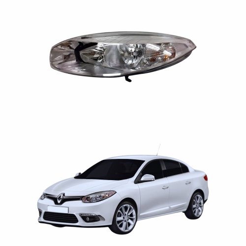 Farol Renault Fluence 2010 Até 2018 Mascara Cromada Sem Projetor Lado Esquerdo Motorista