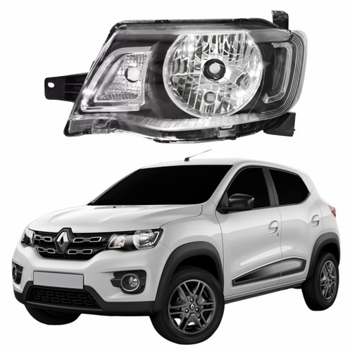Farol Renault Kwid 2017 2018 2019 2020 Borda Transparente Lado Esquerdo Motorista