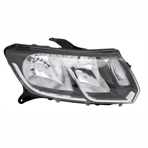 Farol Renault Logan Sandero 2015 até 2019 Máscara Negra Friso Cromado Lado Direito Passageiro