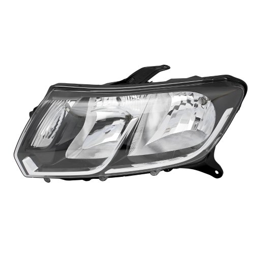 Farol Renault Logan Sandero 2015 até 2019 Máscara Negra Friso Cromado Lado Esquerdo Motorista