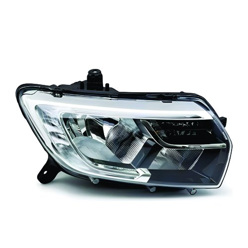 Farol Renault Logan Sandero 2020 2021 2022 Mascara Cromada Com Led Lado Direito Passageiro